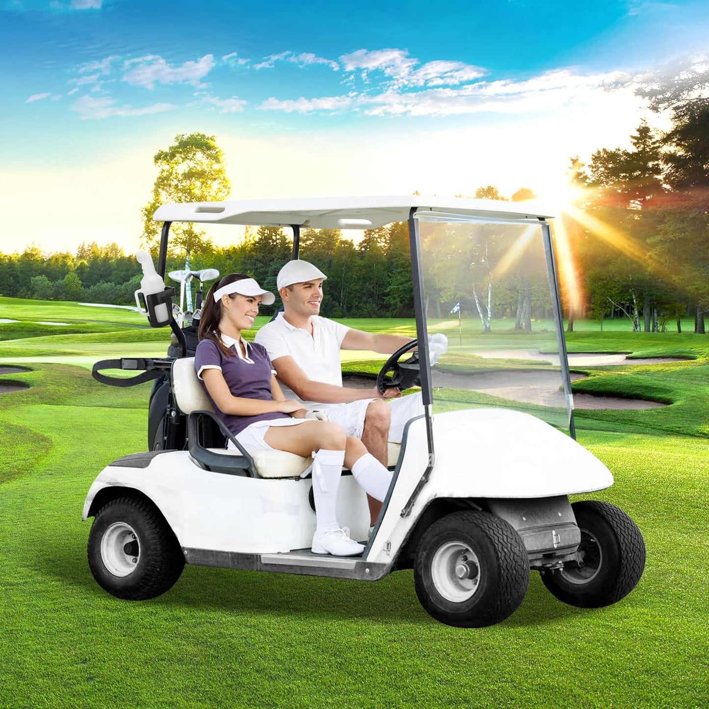 10L0L Universal Golf Cart Sand Bottle with Holder for Yamaha EZGO Club Car, Divots Filler Sand & Seed Bottle