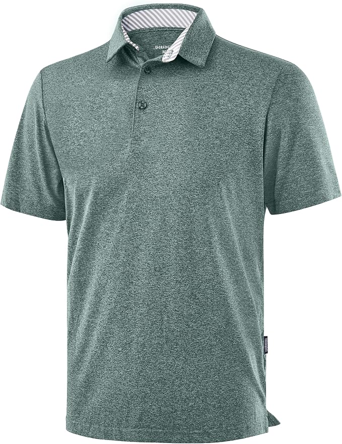 Golf Shirts Heather Polo Short Sleeve Dry Fit Lightweight Moisture Wicking by GGradual