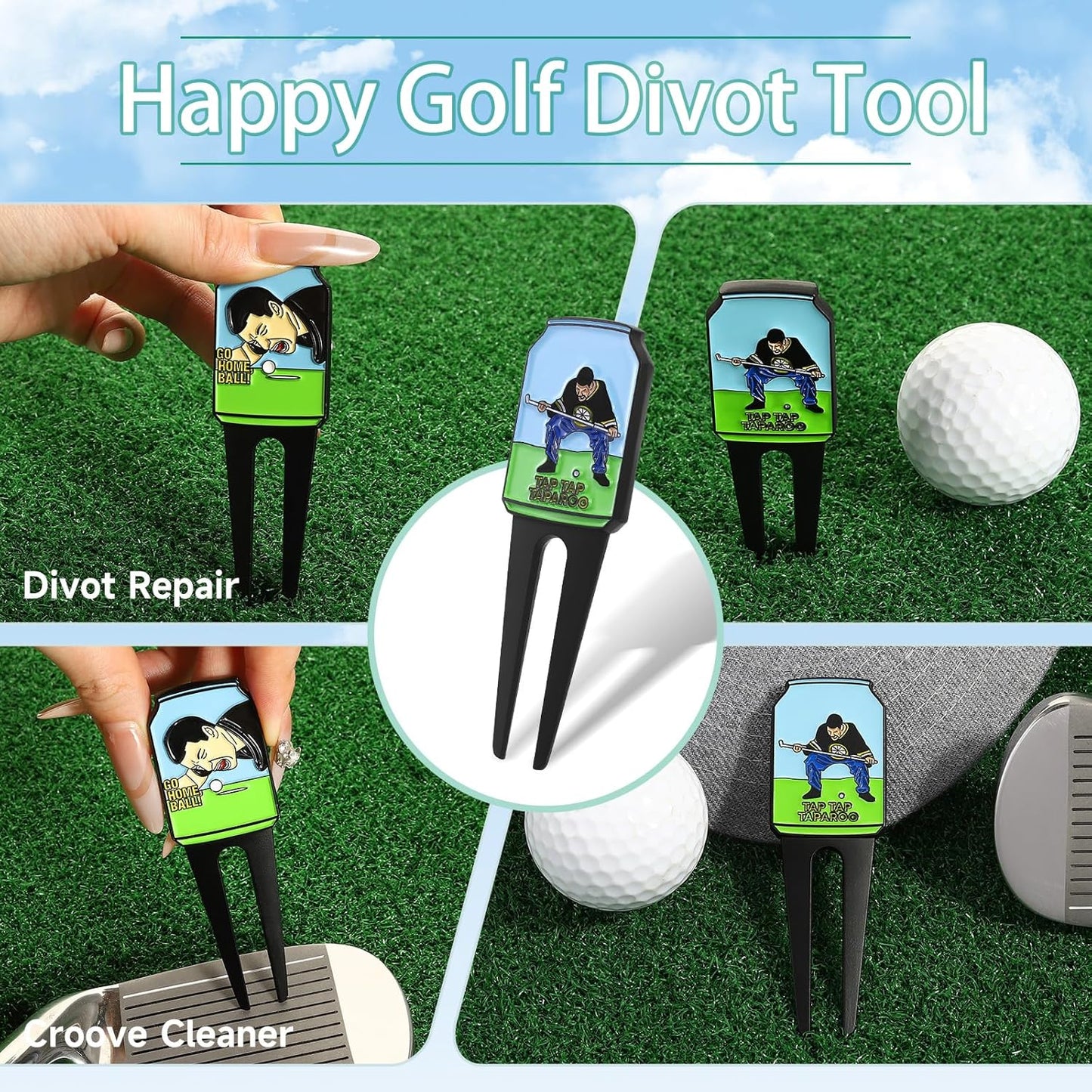 Happy Golf Divot Tool, Funny Golf Divot Repair Tool, Classic Happy Gil-More Putt Buddies Divot Tool, Premium Divit Golf Tool Gifts for Men Women Golfers