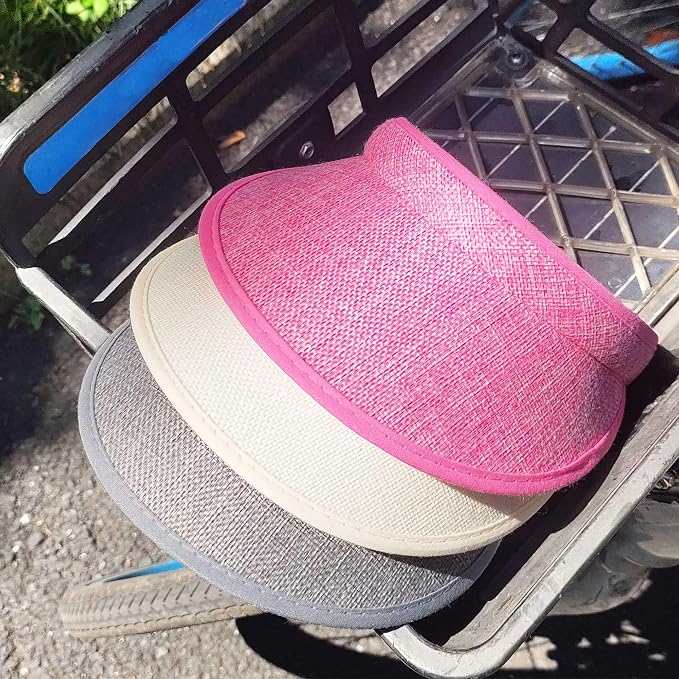 ​3 Pieces Clip On Visors Women Men Visor Sun Hats Hat Outdoor Sports Golf Beach - Image 4