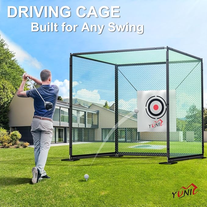 YUNIC Golf Driving Cage with Metal Frame - Image 2