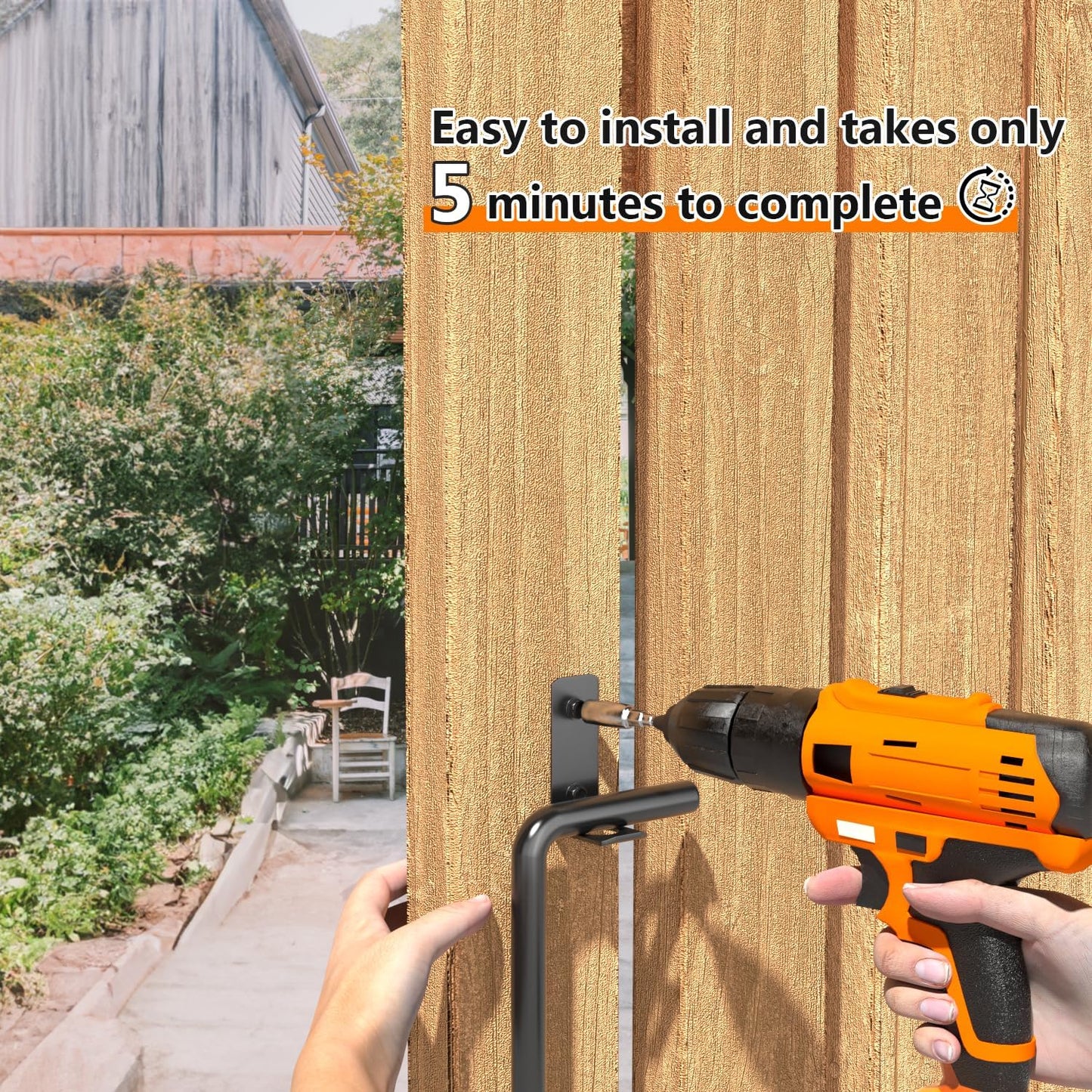 18" Cane Bolts for Gates Ground Gate Latch for Wooden Metal Gates, Gate Stopper Hardware - Heavy Duty Drop Rod, Safe and Secure, Corrosion Resistant (2 Pack)