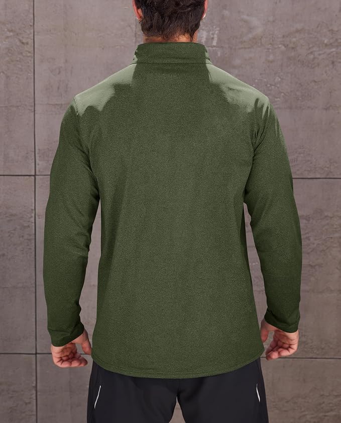 KEFITEVD Men's Quarter Zip Pullover Fleece Lined Long Sleeve Golf Shirt 1/4 Zip - Image 6