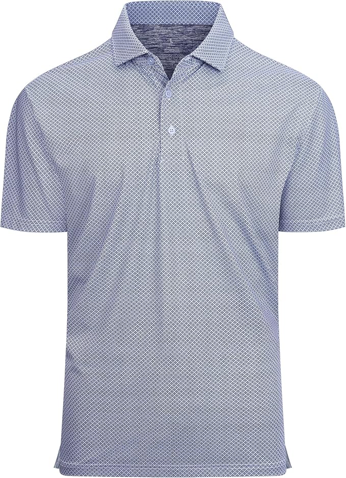 Alex Vando Mens Golf Shirt Moisture Wicking Classic Print Golf Shirts by AlexVando
