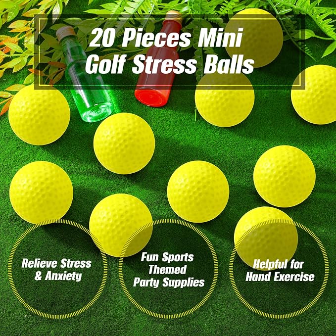 Libima 20 Pcs Mini Golf Stress Ball Bulk 2.5 Inch Foam Practice Balls Stress - Image 2