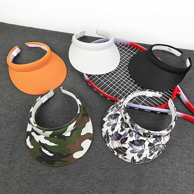 3 Pack Sports Sun Visor Hat Women Men Adjustable Clip On Visors Outdoor Golf - Image 4