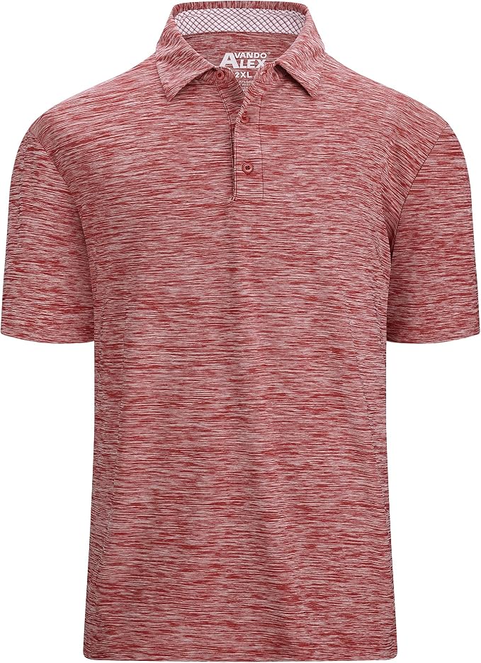 Alex Vando Mens Golf Shirt Moisture Wicking Quick-Dry Short Sleeve Casual Polo by AlexVando