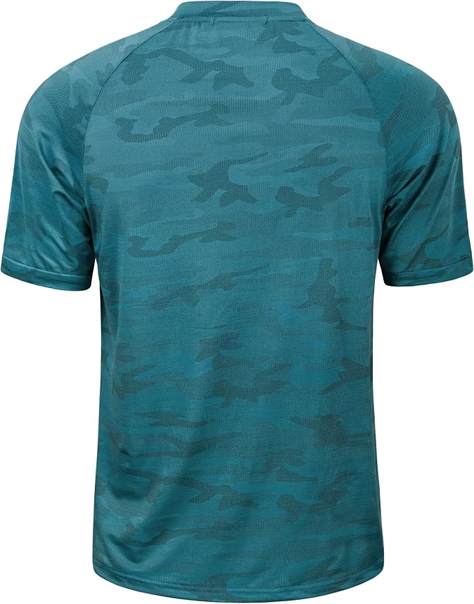 TAPULCO Mens Collarless Golf Shirts Short Sleeve Dry Fit Stretch Casual - Image 2