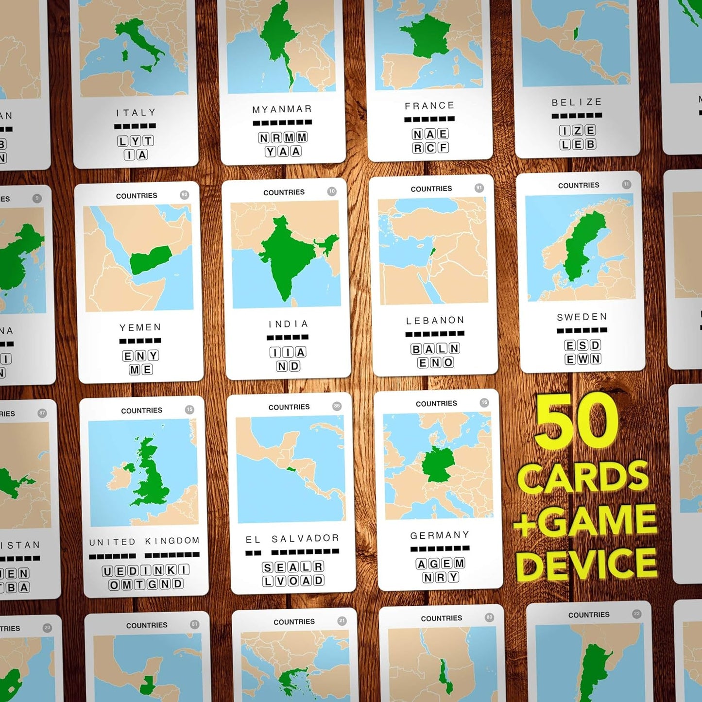 100 PICS Countries of The World Travel Game - Learn 100 Countries | Flash Cards with Slide Reveal Case | Geography Card Game, Gift, Stocking Stuffer | for Kids and Adults | Ages 6+