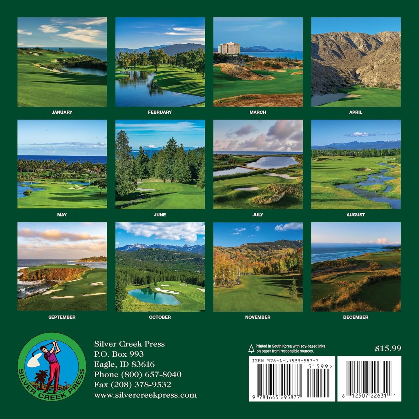 2026 A Year Of Golf Calendar - Includes Pro Golfing (Majors) Tour Dates - 12" x 24" Opened
