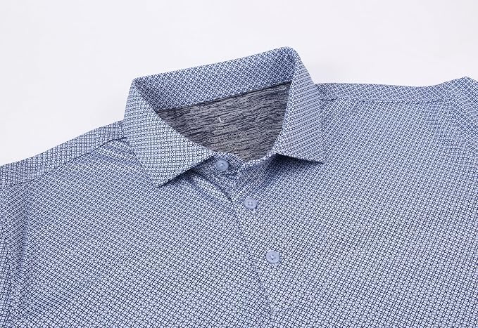 Alex Vando Mens Golf Shirt Moisture Wicking Classic Print Golf Shirts - Image 3