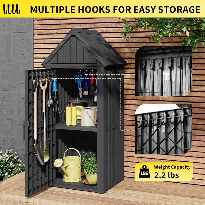 Fancyango Outdoor Resin Storage Shed, Upgrade Sturdy Storage Cabinet - Image 2