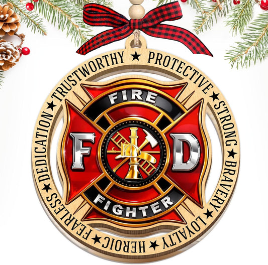 HEXMOZ Firefighter Christmas Ornaments - Firefighter Ornaments for Fireman, Fire Department Gift Ideas - Xmas Gifts for Firefighters Male, Female, Holiday Ornaments Decorations 2025