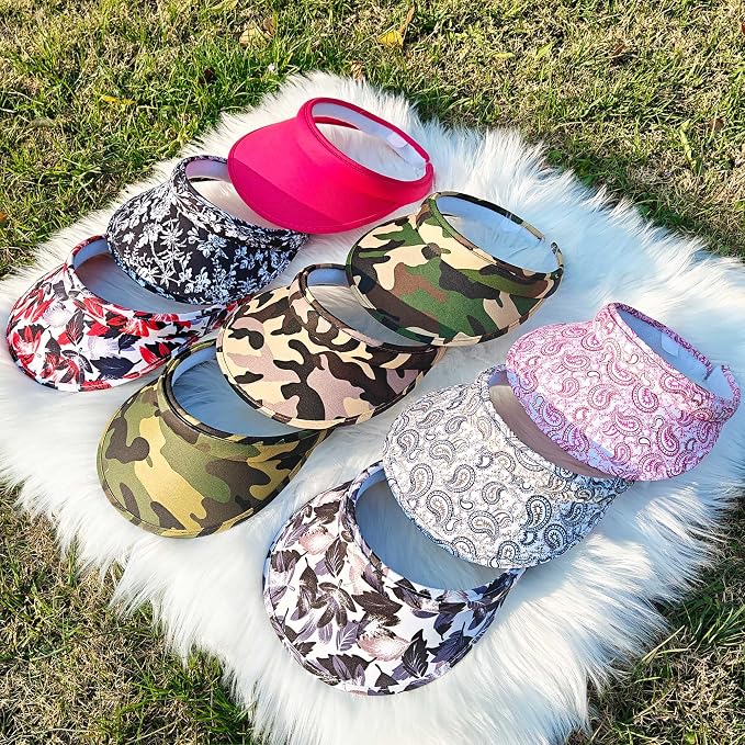 2 Pack Sun Visor Hats Women Men Clip On Wide Brim Visors Hat Outdoor Sports - Image 5
