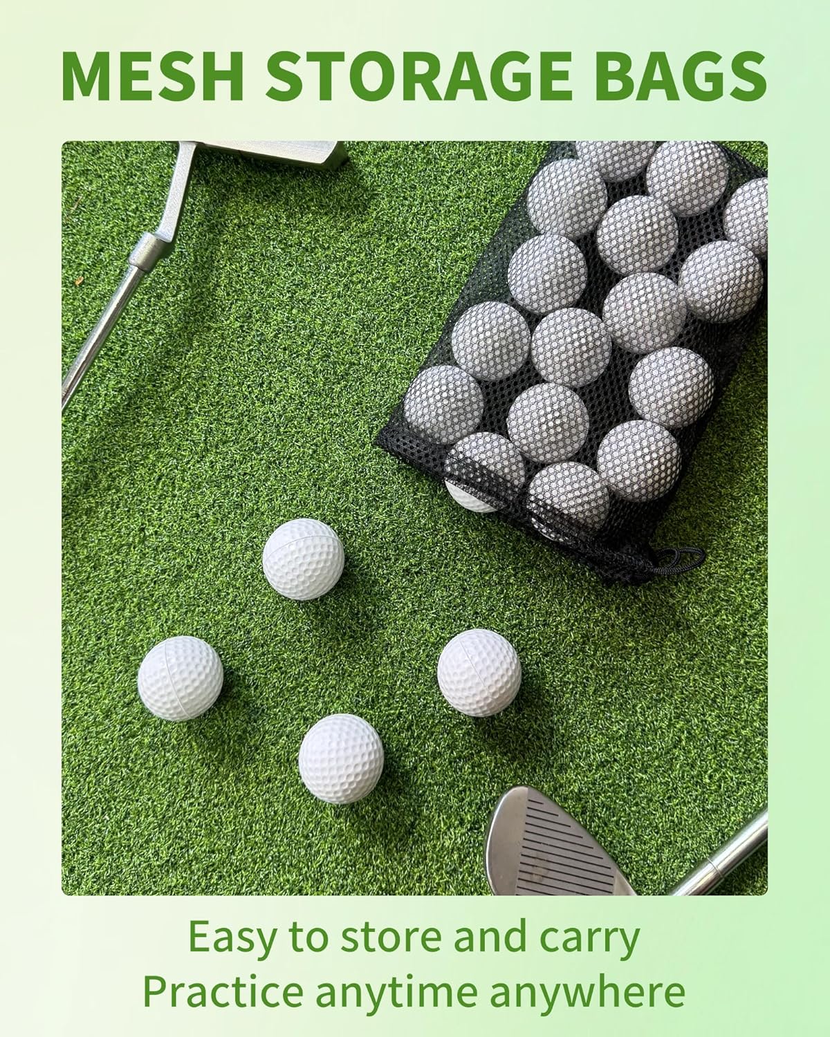 24 Pack Foam Golf Practice Balls,Practice Golf Balls for Backyard,Realistic Feel and Limited Flight Soft Golf Balls for Indoor or Outdoor Training