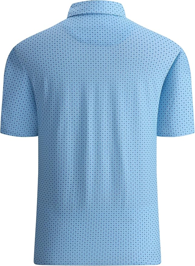 Esabel.C Golf Shirts for Men Dry Fit Performance Short Sleeve Print Moisture - Image 2