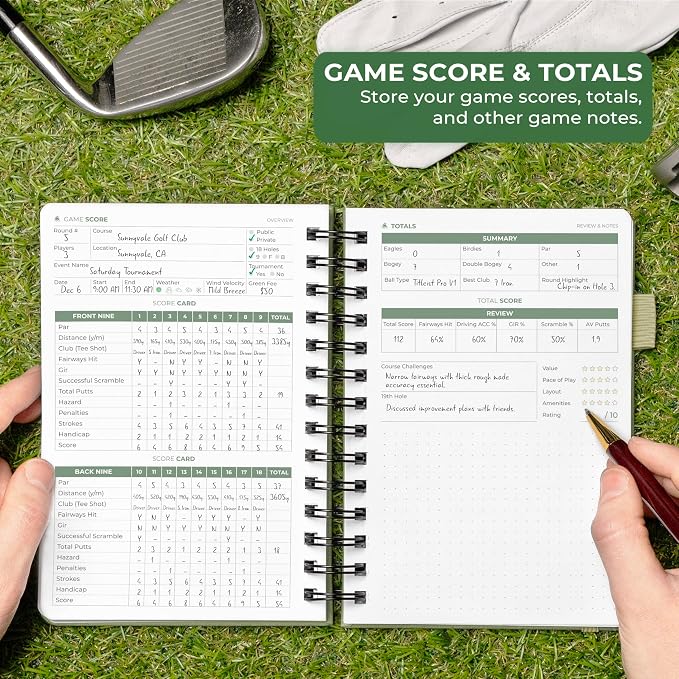 Clever Fox Golf Log Book – Small Training & Scorecard Journal – Pocket Notebook - Image 6