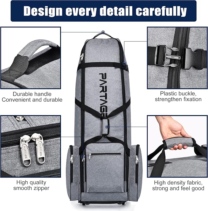 Partage Golf Travel Bag with Wheels, Golf Travel Case - Image 2