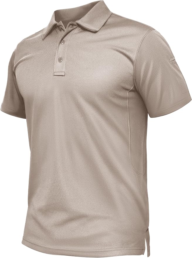 TACVASEN Mens Polo Shirt Short Sleeve Tactical Performance Collared Work Golf by TACVASEN