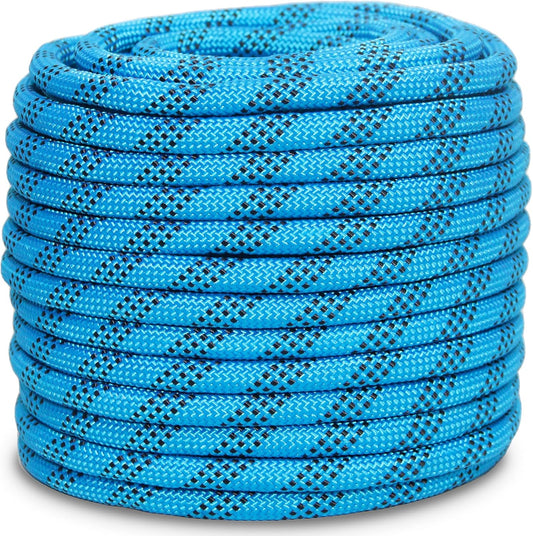 1/2 Inch 150ft Double Braided Polyester Arborist Rope, Heavy Duty Nylon Rope for Anchor, Tree Work, Cargo, Pulling, Sailing (Blue)
