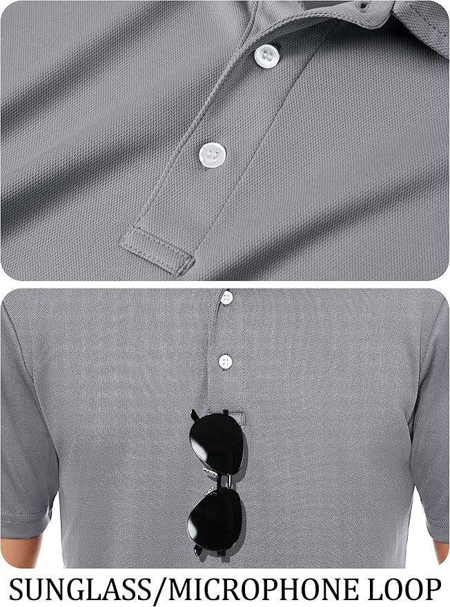 TACVASEN Mens Golf Shirt Dry Fit Mens Polo Shirts Short Sleeve Performance Golf - Image 4