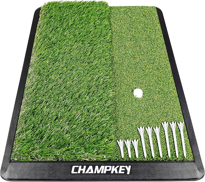 CHAMPKEY Dual-Turf Golf Hitting Mat | Come by ++Champkey