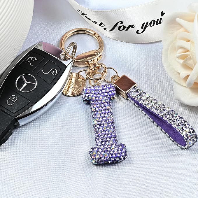 Pink Blue White Initial Letter Keychain Gift - Image 6