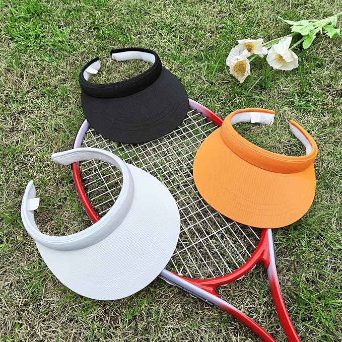 3 Pack Sports Sun Visor Hat Women Men Adjustable Clip On Visors Outdoor Golf - Image 2