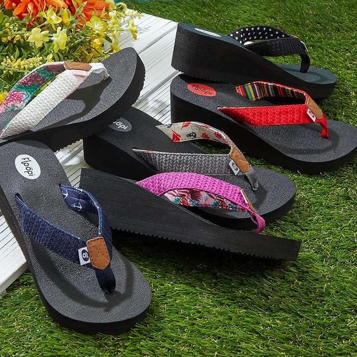 Floopi High Heel Wedge Sandals for Women-Comfort Yoga Mat Footbed for Support - Image 6