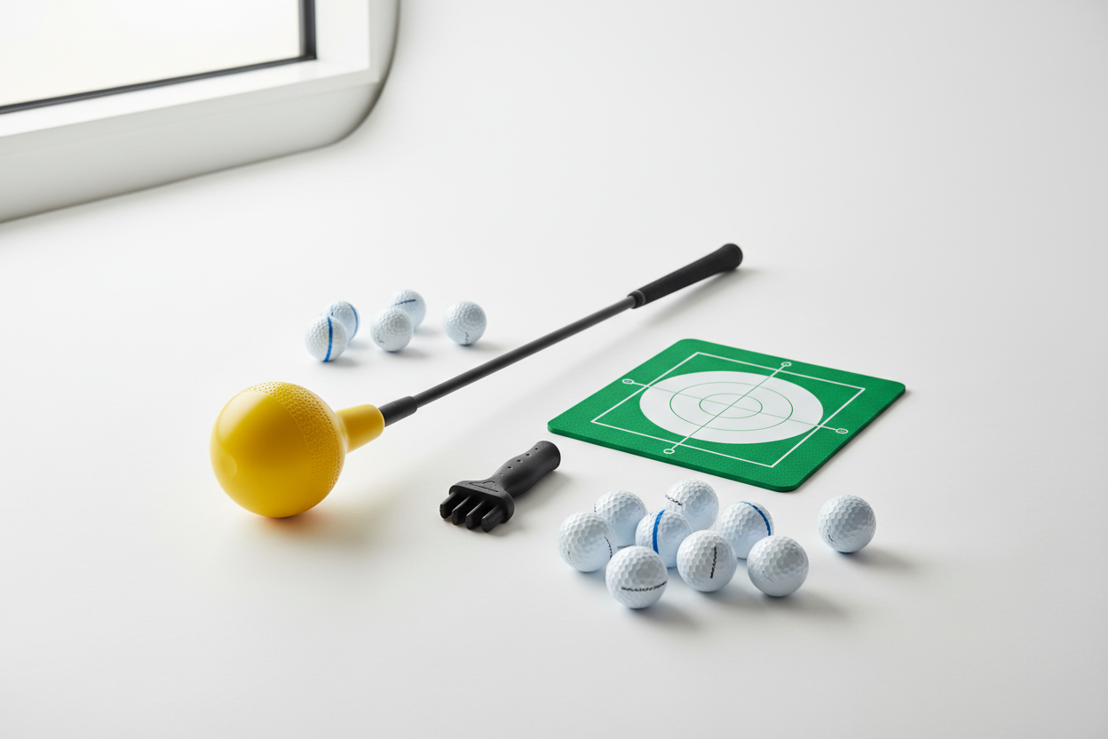 Training Equipment

Sharpen your skills with tools built to improve accuracy, swing mechanics, grip control, and overall consistency. From swing trainers to putting aids, every item is designed to help you progress with confidence. (make it real photo)